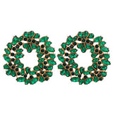 Korean Geometric Leaf Diamond Earrings - 3243118.