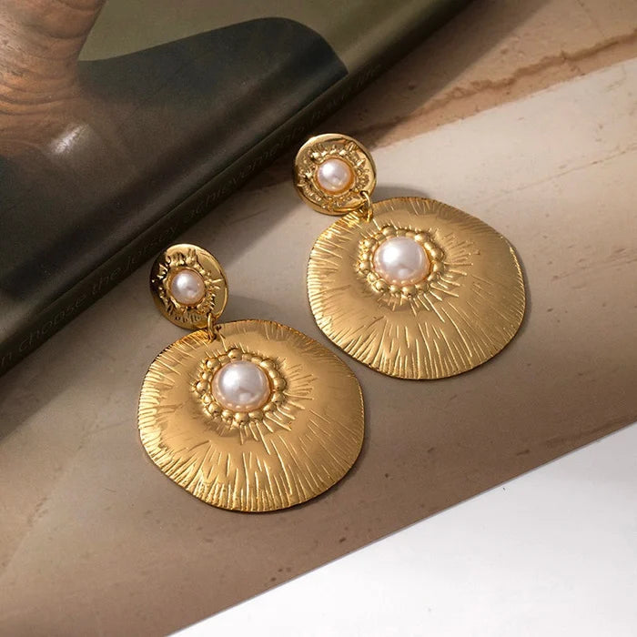Gold-toned statement earrings