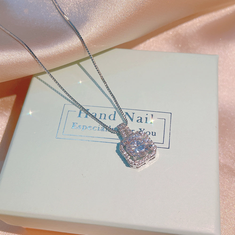 Diamond Round Stone Necklace | Gold Plated Necklace Pakistan