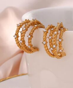 Four Layered Earrings | Gold Plated Earrings Pakistan