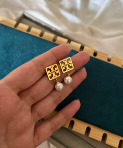 Tory Pearl Drop Earrings | Gold Plated Earrings Pakistan
