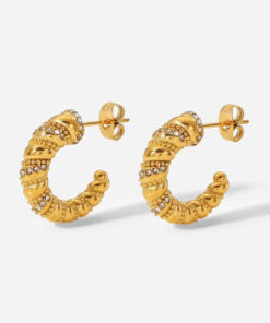 Zimer Twisted Hoop | Gold Plated Earrings Pakistan