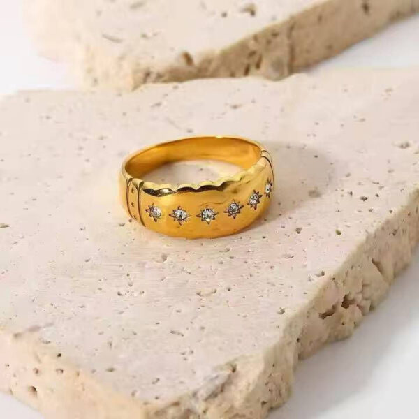 Chunky zircon Gold Plated  Ring - Buy Online Pakistan | Crazy Women