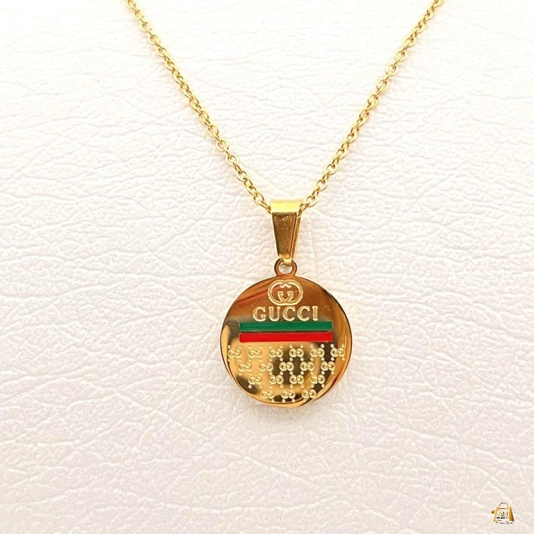 Green & Red Charm Necklace | Gold Plated Necklace Pakistan