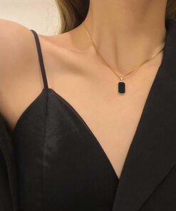 Black Chip Necklace | Gold Plated Necklace Pakistan