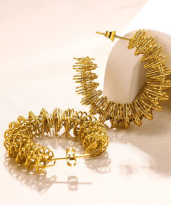 Wire Branches Hoops | Gold Plated Earrings Pakistan