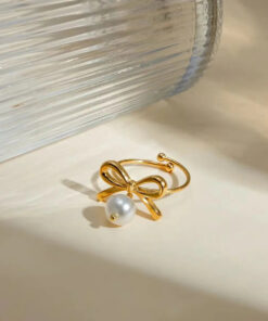 Pearl Bow Adjustable Ring | Adjustable Ring Pakistan