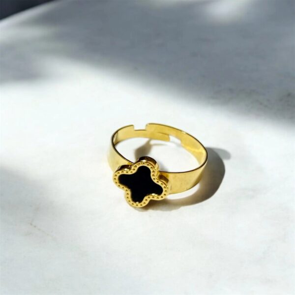Black clover ring adjustable - Buy Online Pakistan | Crazy Women