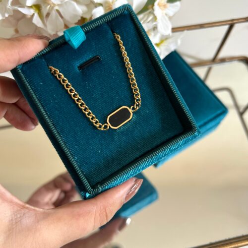 18k Gold Plated Black Bar Bracelet(Unisex) - Buy Online Pakistan | Crazy Women