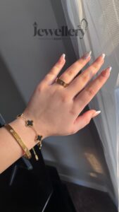 Cartier Bangle & Ring + Clover Bracelet Stack Set | Jewellery Set Pakistan