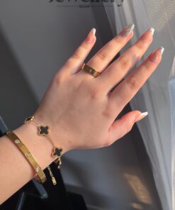 Cartier Bangle & Ring + Clover Bracelet Stack Set | Jewellery Set Pakistan