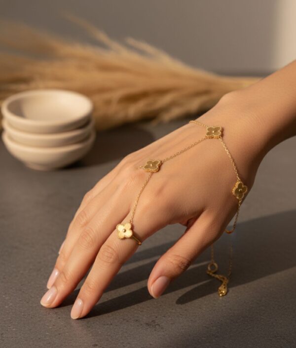 Gold Clover Hand Chain - Buy Online Pakistan | Crazy Women