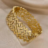 Leaf Wide Bangle | Gold Plated Bracelet Pakistan
