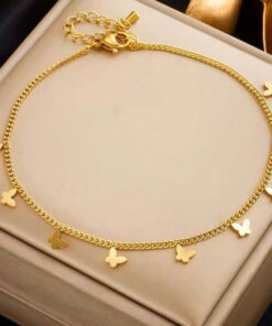Minimalistic Butterfly Anklet | Gold Plated Anklet Pakistan