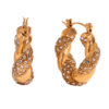 Donna Crystal Twisted Earring | Gold Plated Earrings Pakistan