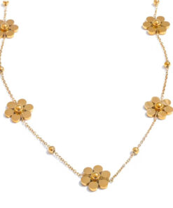 Daisy Flower Necklace | Gold Plated Necklace Pakistan