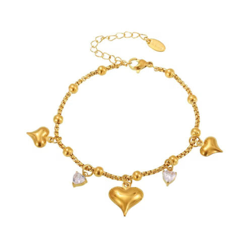 Heart Zircon Charm Bracelet - Buy Online Pakistan | Crazy Women