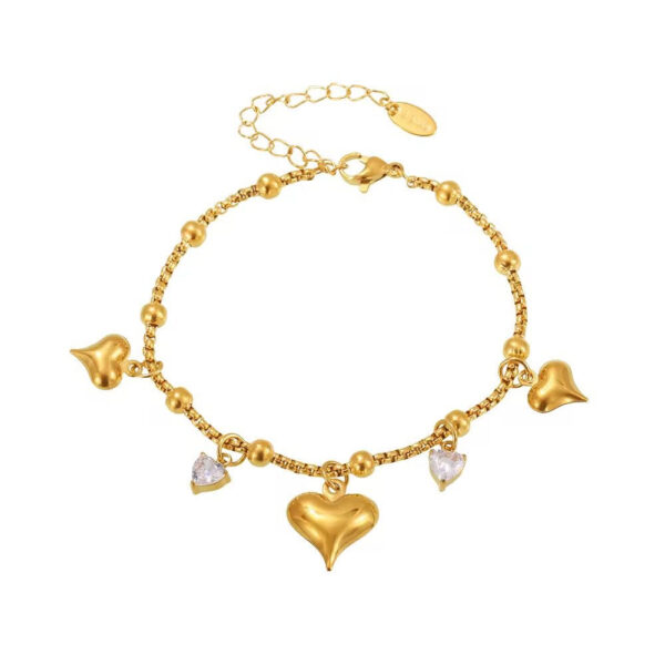 Heart Zircon Charm Bracelet - Buy Online Pakistan | Crazy Women
