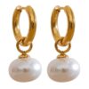 Pearl Round Drop Earrings | Gold Plated Earrings Pakistan