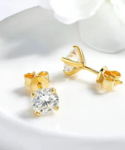 Silver Diamond Studs | Gold Plated Earrings Pakistan