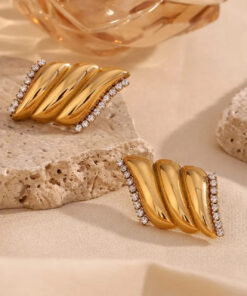 Isheem Diamond Earrings | Gold Plated Earrings Pakistan