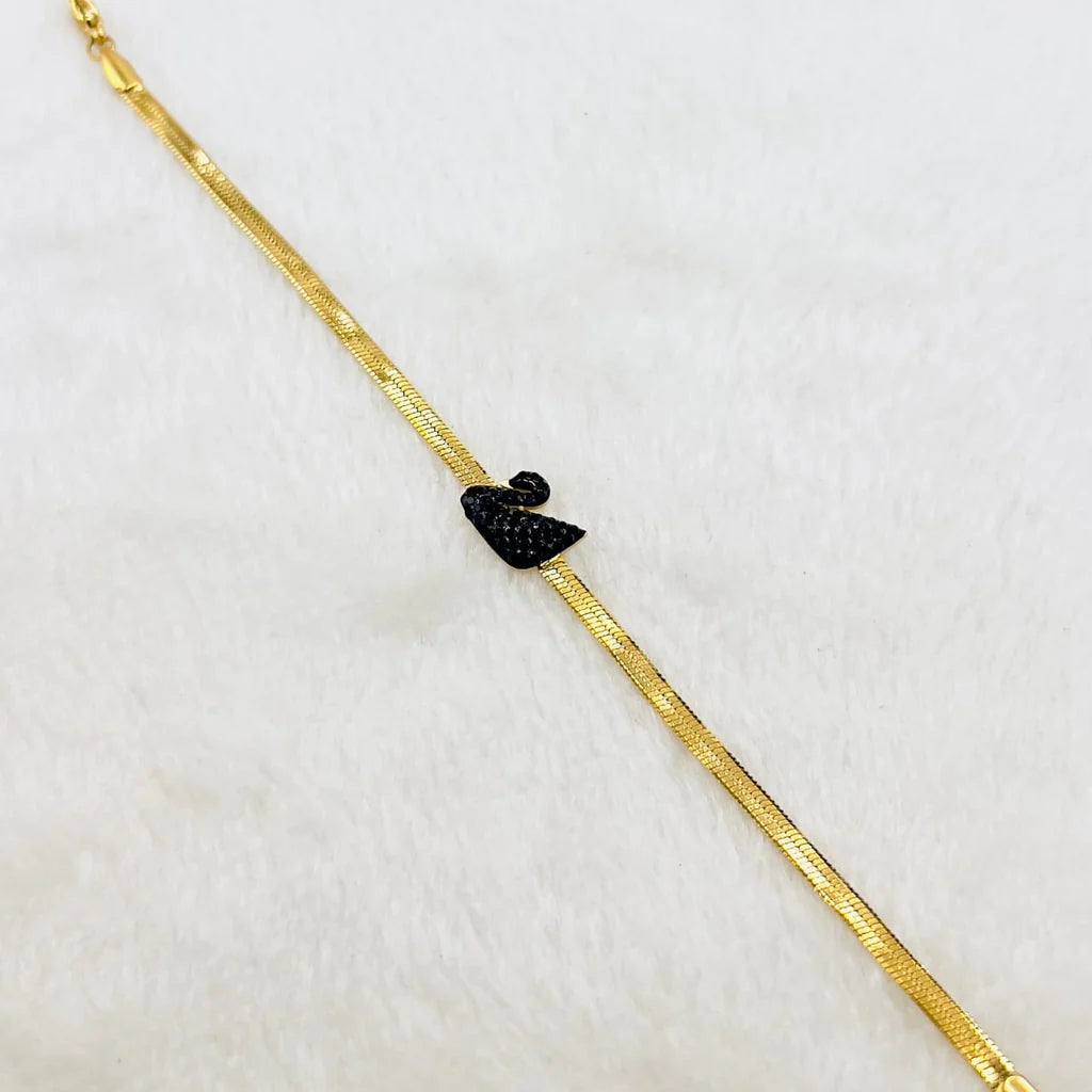 Black Swan Chain Bracelet | Gold Plated Bracelet Pakistan