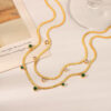 Five Mini Diamond Necklace | Gold Plated Necklace Pakistan
