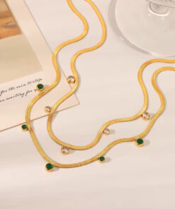 Five Mini Diamond Necklace | Gold Plated Necklace Pakistan