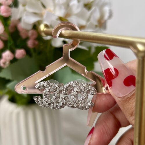 F3339FDF-5F31-4CD2-8EB1-08F24B669945 Designer Silver Zircon Large Chanel Earrings - Buy Online Pakistan | Crazy Women