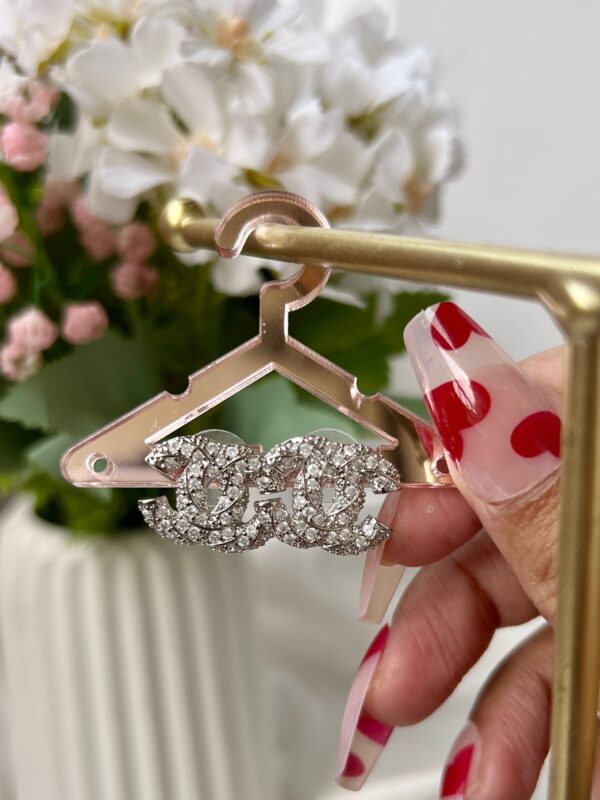 Designer Silver Zircon Large Chanel Earrings - Buy Online Pakistan | Crazy Women