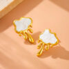 Melt Down Studs - White | Gold Plated Earrings Pakistan