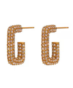 Cubic Zirconia Hoop | Gold Plated Earrings Pakistan