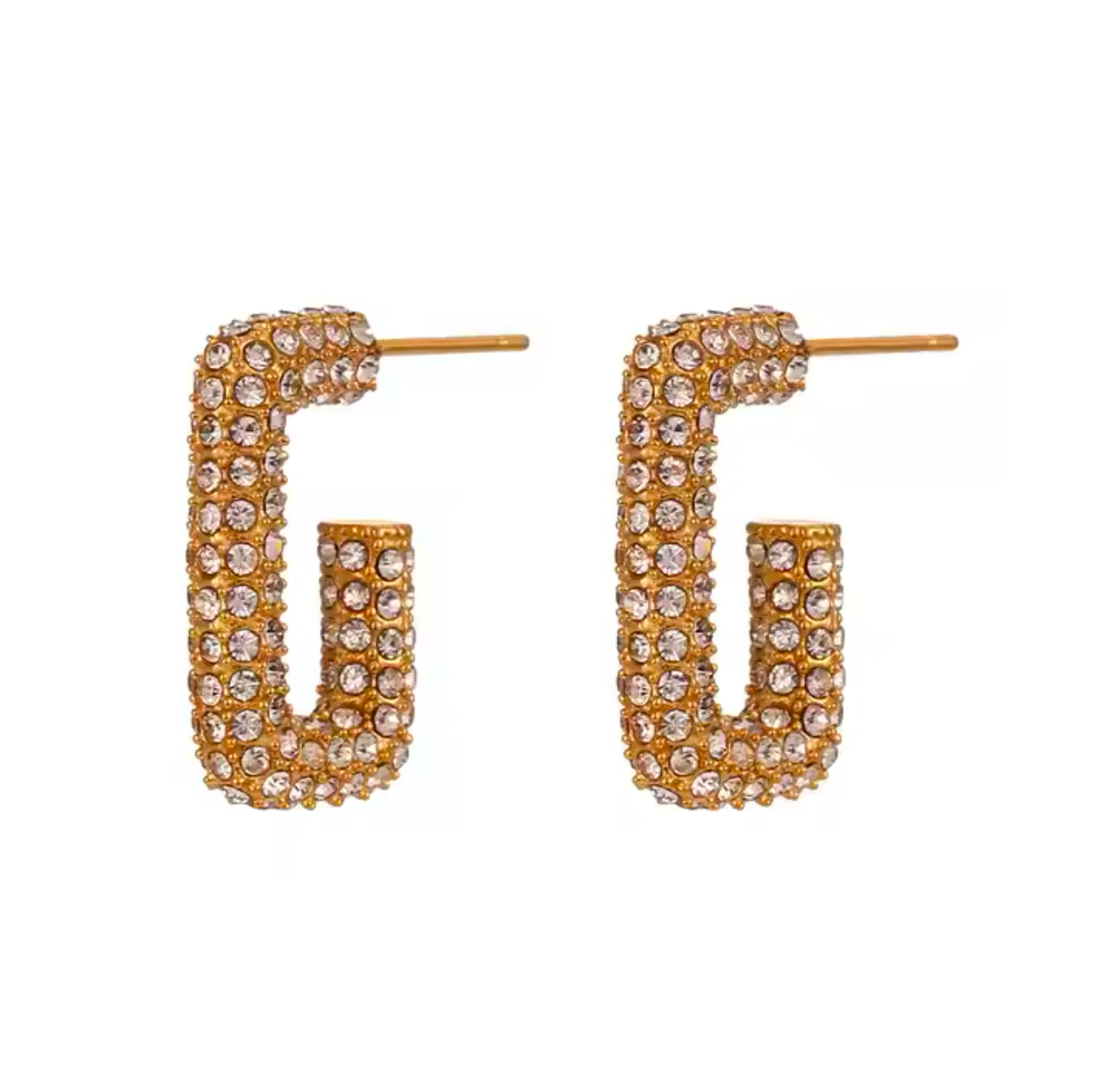 Cubic Zirconia Hoop | Gold Plated Earrings Pakistan