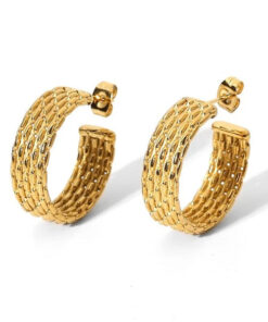 Weave Audrey Hoops | Gold Plated Earrings Pakistan