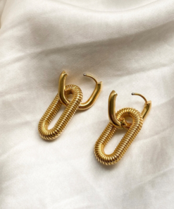 Afagato Earring (2 in 1) | Gold Plated Earrings Pakistan