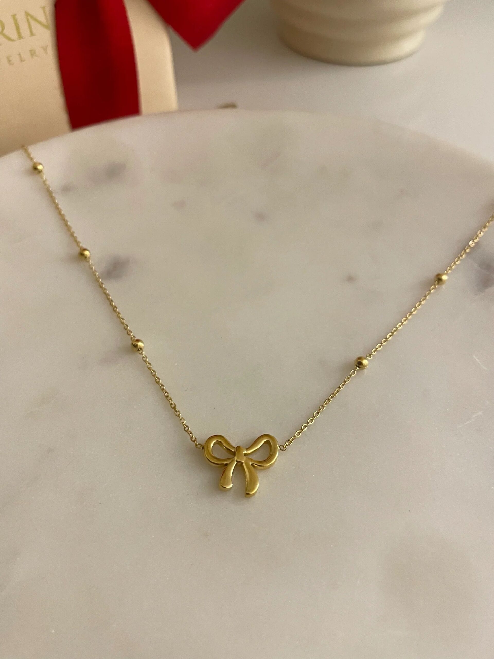 Ribbon Necklace | Gold Plated Necklace Pakistan