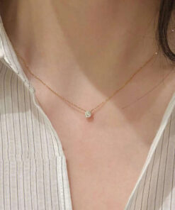 One Diamond Necklace 18k | Gold Plated Necklace Pakistan