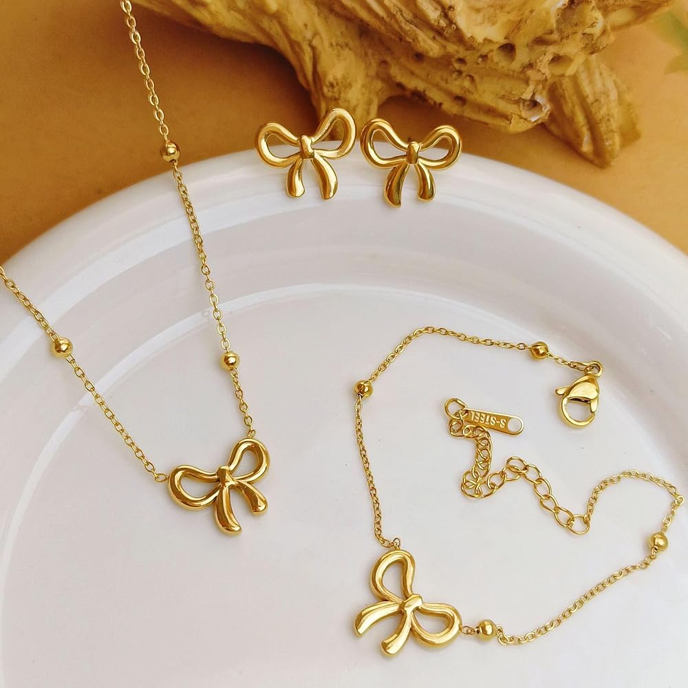 Bow Stainless Steel Set | Jewellery Set Pakistan