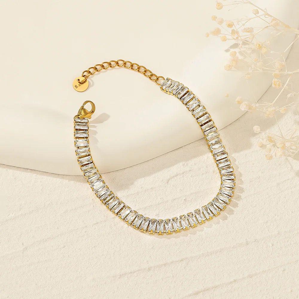 Golden Tennis Bracelet | Gold Plated Bracelet Pakistan