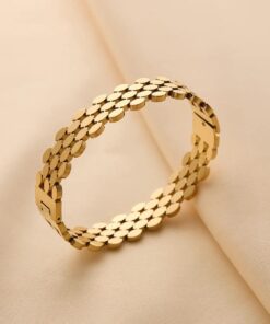 Damascus Bangle | Gold Plated Bracelet Pakistan