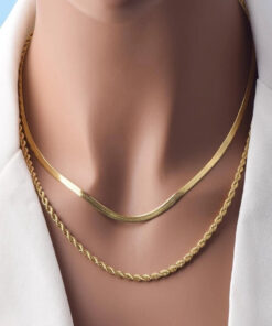 Milas Twisted & Snake Chain Necklace Combo | Jewellery Set Pakistan