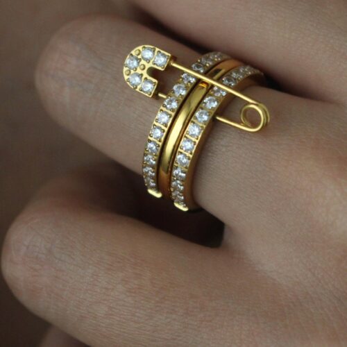 Triple Layer Stacked Ring-Stainless Steel With Sparkling Pin - Buy Online Pakistan | Crazy Women