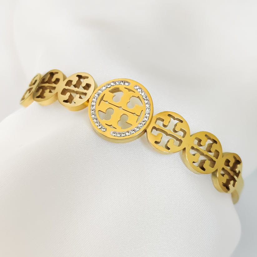 Tory Hollow Bangle | Gold Plated Bracelet Pakistan