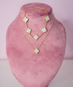 Lucky 4 Leaf Bracelet & Necklace Set | Jewellery Set Pakistan