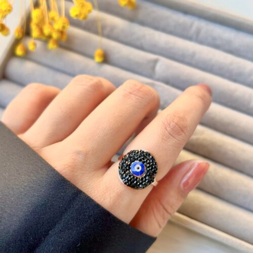 Black evil eye ring stainless steel - Buy Online Pakistan | Crazy Women